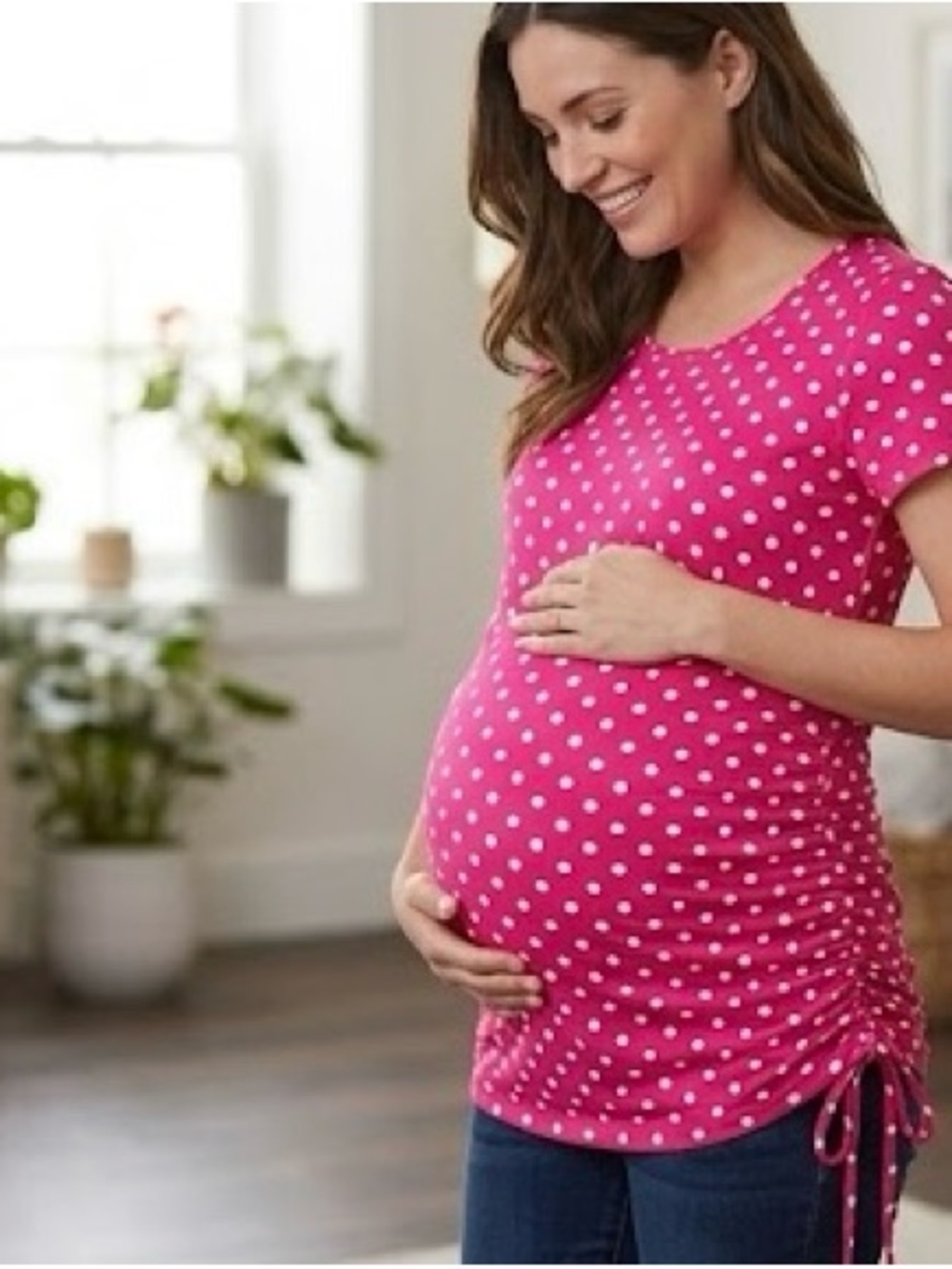 Polka dot tunic top